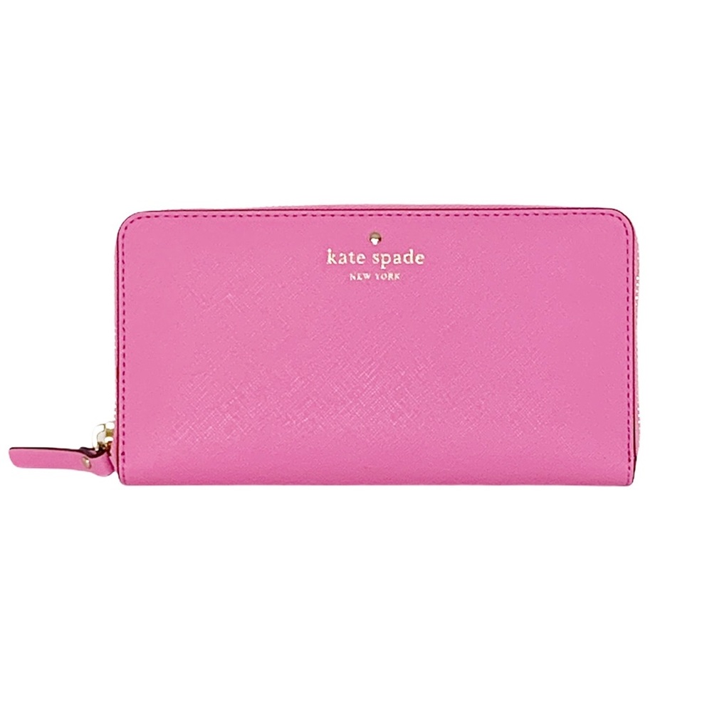 KATE SPADE NEW YORK Cedar Street Lacey rouge pink wallet continental zip-around